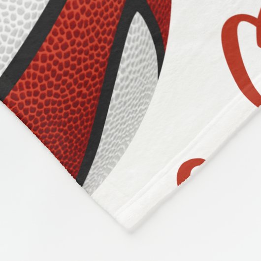 赤い白いバスケットボールコート私の幸せな場所のスポーツ フリースブランケット (角)