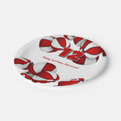 赤い白いバスケットボール若いアスリート誕生日 ペーパープレート (アングル)