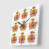 赤い白いバナートスカーナ大公国 スクエア壁時計 (傾斜)