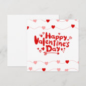 赤い白いバレンタインデー シーズンカード (正面/裏面)