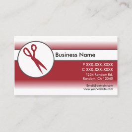 赤い白いフェードはさみ名刺 名刺