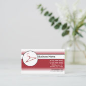 赤い白いフェード服のハンガーの名刺 名刺 (スタンド正面)