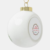 赤い白いフローラの水の色のリースメリークリスマス セラミックボールオーナメント (左)
