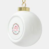 赤い白いフローラの水の色のリースメリークリスマス セラミックボールオーナメント (右)