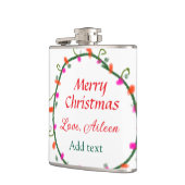 赤い白いフローラの水の色のリースメリークリスマス フラスク (左)