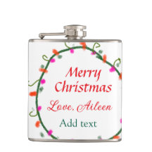 赤い白いフローラの水の色のリースメリークリスマス