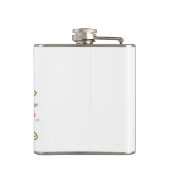 赤い白いフローラの水の色のリースメリークリスマス フラスク (裏面)