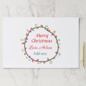 赤い白いフローラの水の色のリースメリークリスマス ペーパーパッド (インサイチュ)