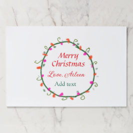 赤い白いフローラの水の色のリースメリークリスマス ペーパーパッド