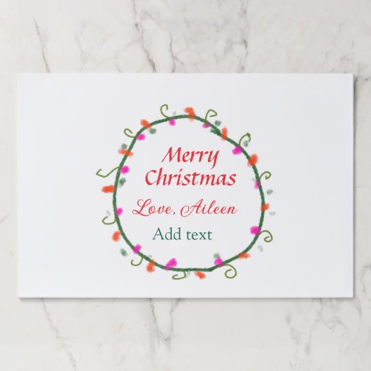 赤い白いフローラの水の色のリースメリークリスマス ペーパーパッド (正面)