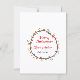 赤い白いフローラの水の色のリースメリークリスマス ポストカード