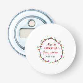 赤い白いフローラの水の色のリースメリークリスマス 栓抜き