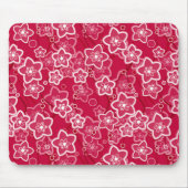 赤い白いフローラ素朴なファッション模様レトロ マウスパッド (正面)