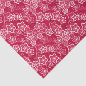 赤い白いフローラ素朴なファッション模様レトロ 薄葉紙 (詳細)