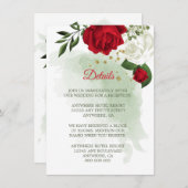 赤い白いフローラ緑の詳細エンクロージャカード エンクロージャーカード (正面/裏面)