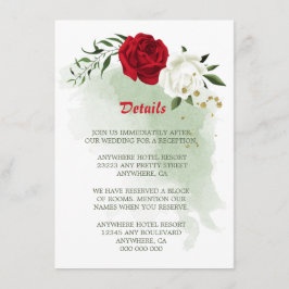 赤い白いフローラ緑の詳細エンクロージャカード エンクロージャーカード