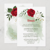 赤い白いフローラ緑の詳細エンクロージャカード エンクロージャーカード (正面/裏面)
