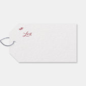 赤い白い写真のスクリプトのクリスマス ギフトタグ (裏面横)