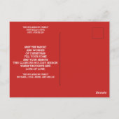 赤い白い写真数々のクリスマスホリデー挨拶 ポストカード (裏面)