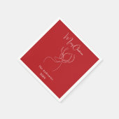 赤い白い抽象芸術トナカイモダンクリスマス スタンダードカクテルナプキン (角)