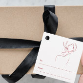 赤い白い抽象芸術トナカイモダンクリスマス フェイバータグ