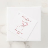 赤い白い抽象芸術トナカイモダンクリスマス フェイバータグ (インサイチュ)