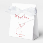 赤い白い抽象芸術トナカイモダンクリスマス フェイバーボックス (正面サイド)