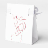 赤い白い抽象芸術トナカイモダンクリスマス フェイバーボックス (裏面サイド)