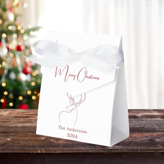 赤い白い抽象芸術トナカイモダンクリスマス フェイバーボックス