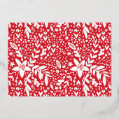 赤い白い文字写真花模様 箔シーズンカード (裏面)