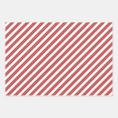 赤い白い星のストライプ写真コラージクリスマス ラッピングペーパーシート (正面3)