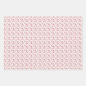 赤い白い星のストライプ写真コラージクリスマス ラッピングペーパーシート (正面2)