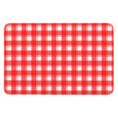 赤い白い格子模様ストライプのパターン マグネット (横)