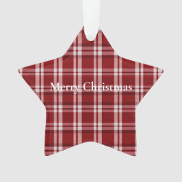 赤い白い格子縞 オーナメント