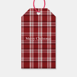 赤い白い格子縞 ギフトタグ