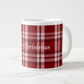 赤い白い格子縞 ジャンボコーヒーマグカップ (正面右)