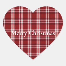 赤い白い格子縞 ハートシール