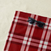 赤い白い格子縞 ビーチタオル (インサイチュ)
