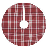 赤い白い格子縞 ブラッシュドポリエステルツリースカート (正面)