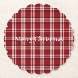 赤い白い格子縞 ペーパーコースター