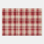 赤い白い格子縞 ラッピングペーパーシート (正面2)