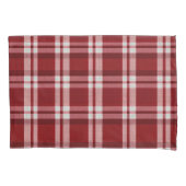 赤い白い格子縞 枕カバー (正面左)