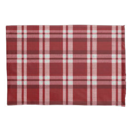 赤い白い格子縞 枕カバー