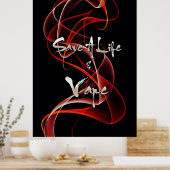 赤い白い煙救AライフとVapeプリント ポスター (キッチン)