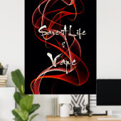 赤い白い煙救AライフとVapeプリント ポスター (ホームオフィス)