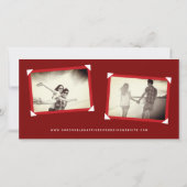 赤い白い禅の竹葉の写真中国の結婚s セーブザデート (裏面)