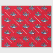 赤い白い素晴らしクリスマスの夢 ラッピングペーパー (フラット)