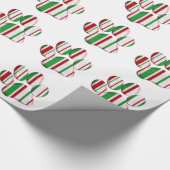 赤い白い緑の動物の手のプリント包装紙 ラッピングペーパー (角)