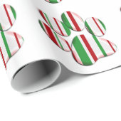 赤い白い緑の動物の手のプリント包装紙 ラッピングペーパー (ロールコーナー)