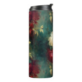 赤い白い緑の花 タンブラー (回転左)